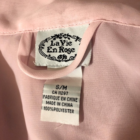 La vie en rose pink sexy robe with feather details - Picture 3 of 4